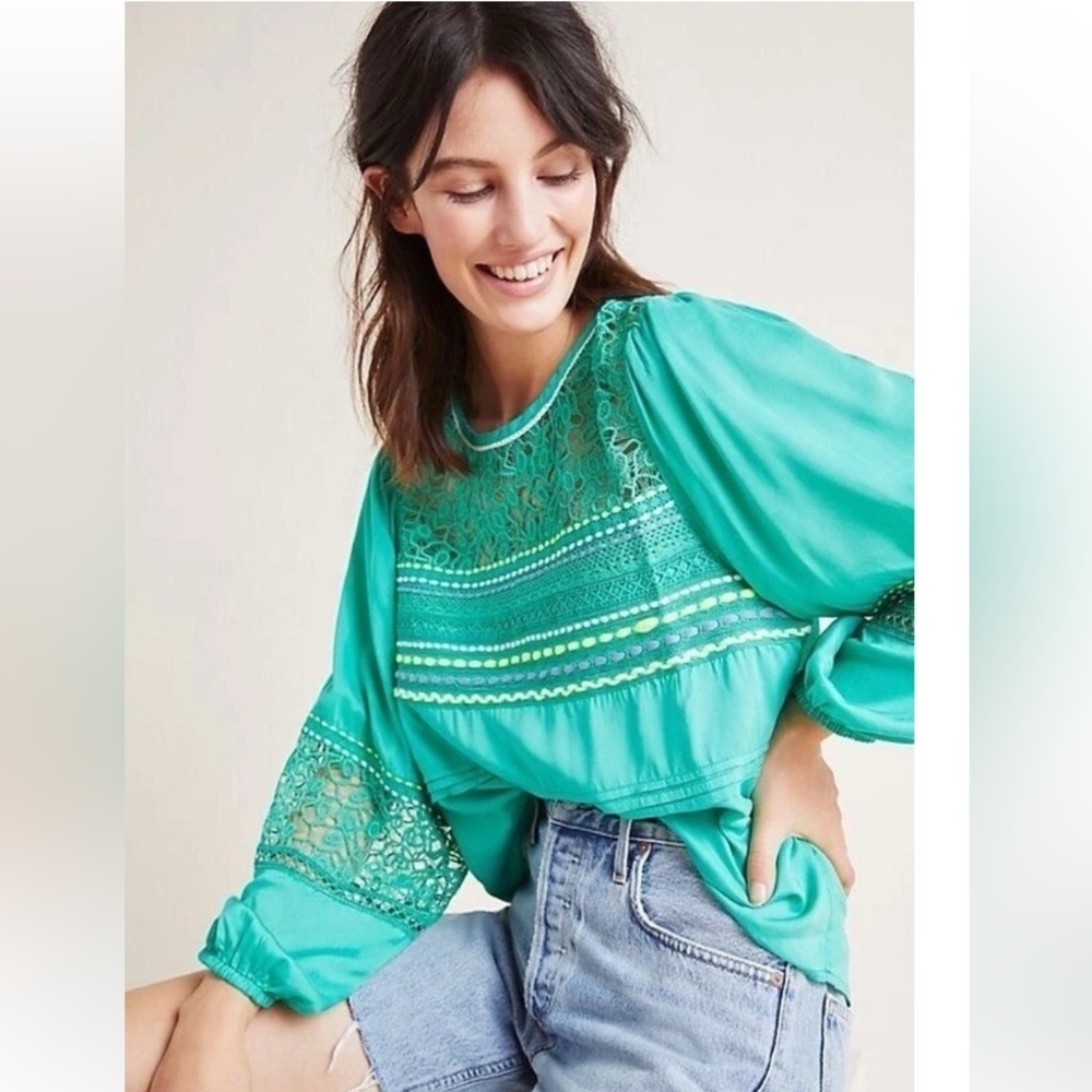 Anthropologie Blank London Peasant Blouse Size XS